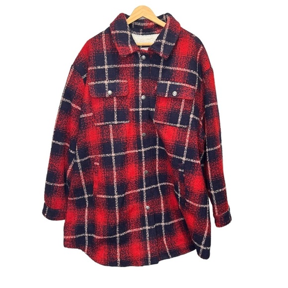 Levi's Wool Blend Sherpa Lined Long Shacket Size 4x NWT - Picture 3 of 11